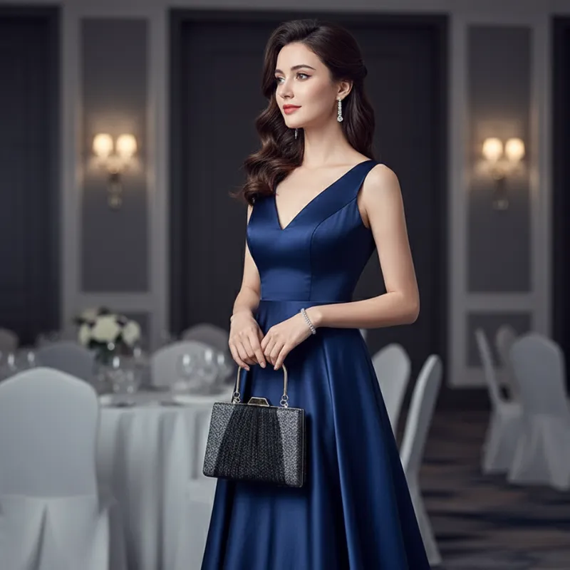 Glitter Drape Pleat Evening Clutch Bag detail 12