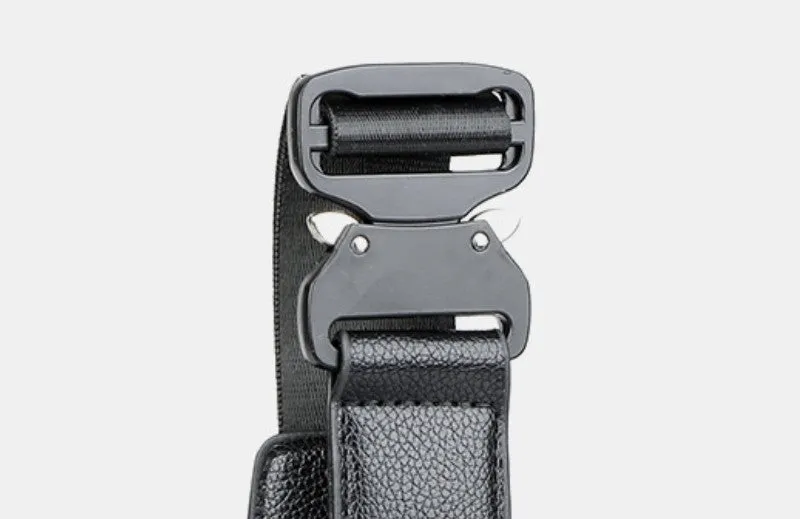 Soft Curve Textured Men's Crossbody saddle Bag detail 7