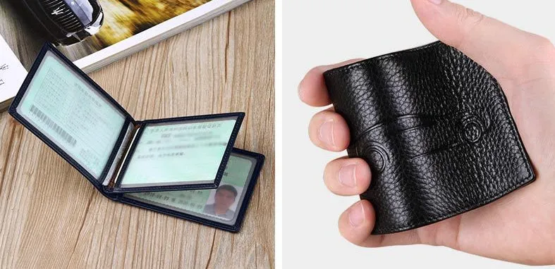 Genuine Leather Slim Card Holder Wallet detail 3
