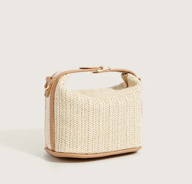 Straw Woven Summer Mini Shoulder Messenger Bag detail 3