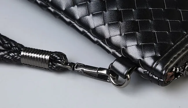 Trendy  Hand-Woven PU Leather Laptop Sleeve detail 7