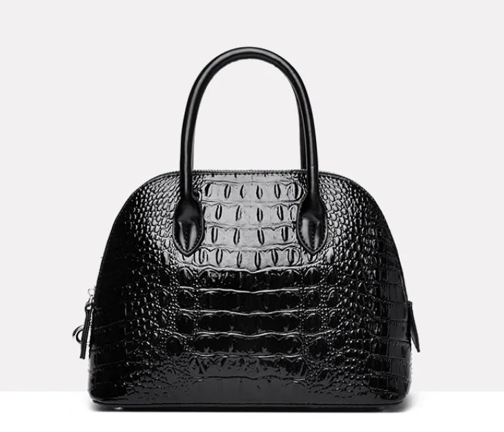 Crocodile Gloss Classic Handbag detail 4