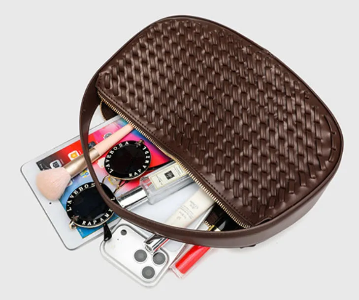 Nerina Woven Crescent Handbag detail 10