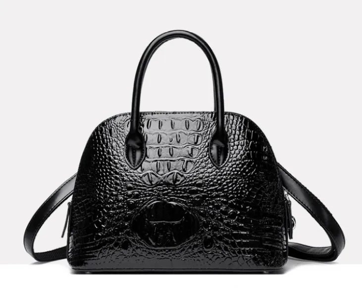 Crocodile Gloss Classic Handbag detail 1