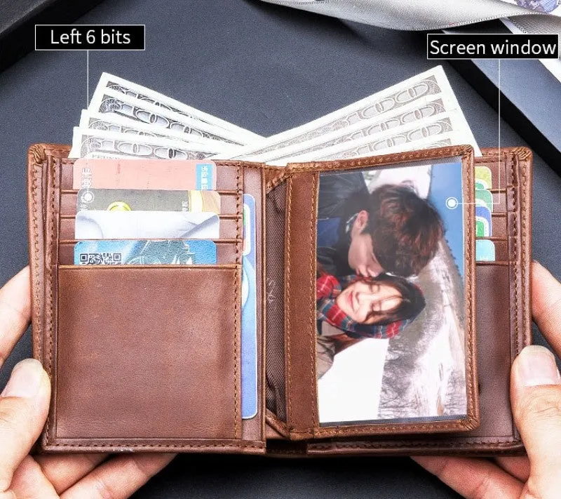 Men's Genuine Leather Top Cowhide Photo Layer Wallet detail 8