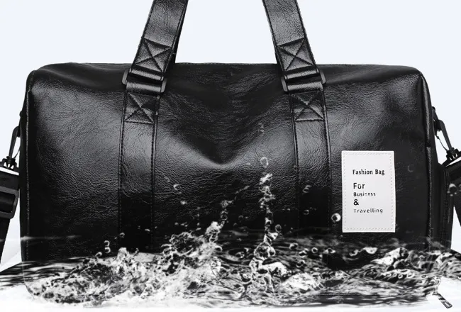 Feisha PU Leather Waterproof Fitness Travel Duffle Bag detail 14