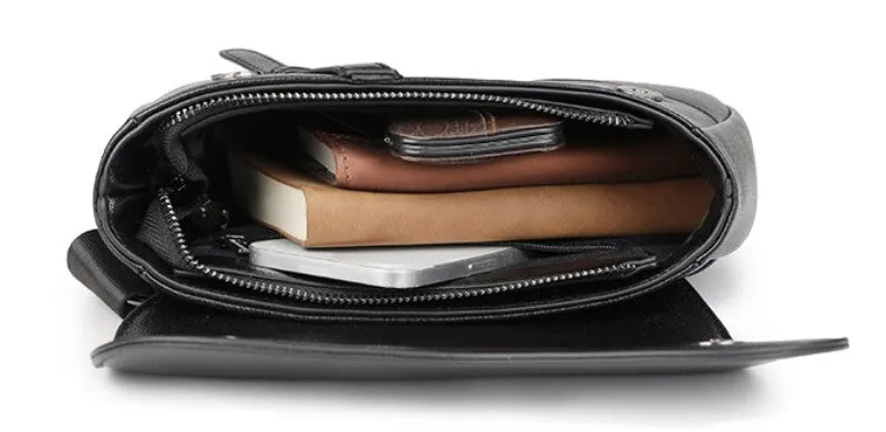 Soft Curve Textured Men's Crossbody saddle Bag detail 11