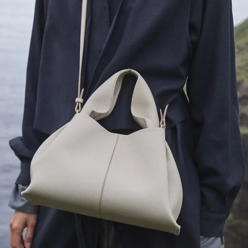 French Style PU Leather Dumpling Messenger Bag