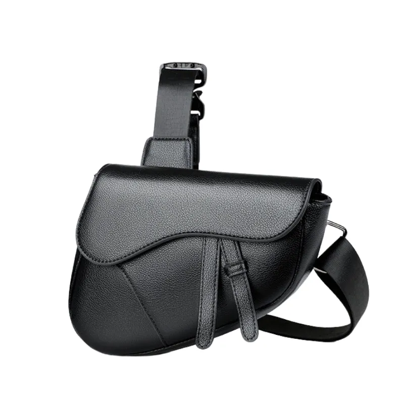 Soft Curve Textured Men's Crossbody saddle Bag image 2