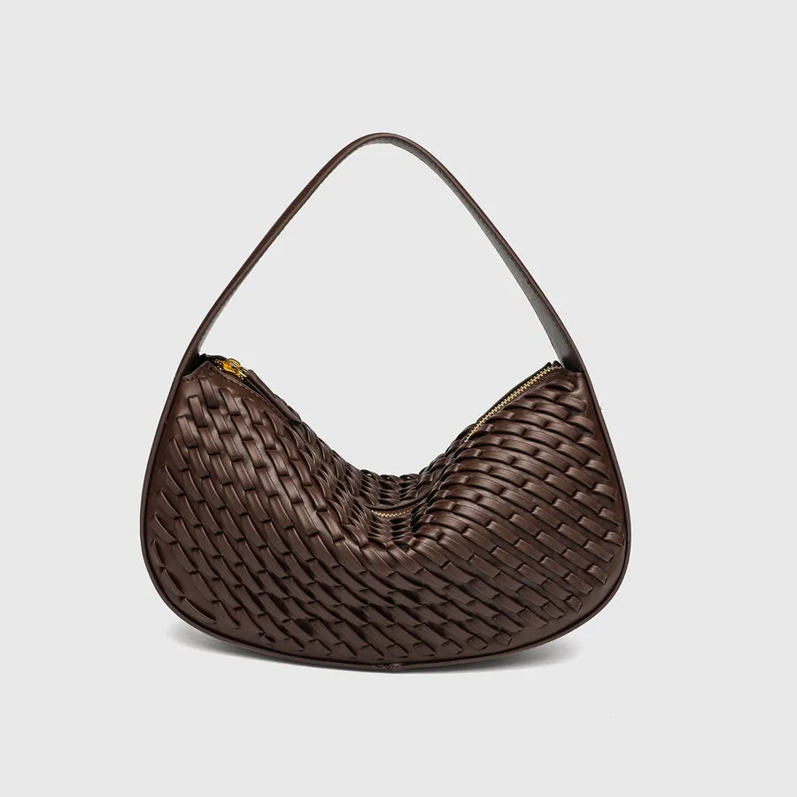 Nerina Woven Crescent Handbag