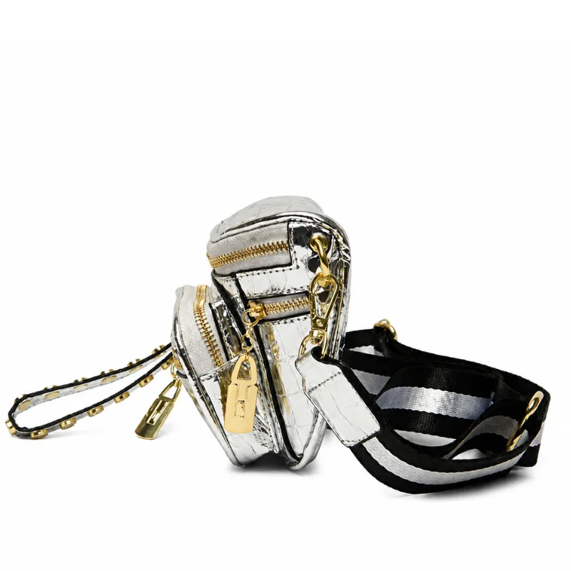 Crocodile Metallic Punk Crossbody Bag image 3