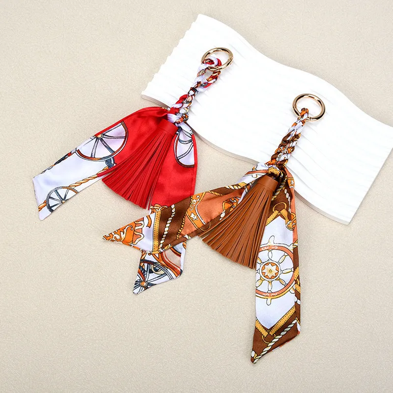 Leather Bow Tassel Bag Charm image 3