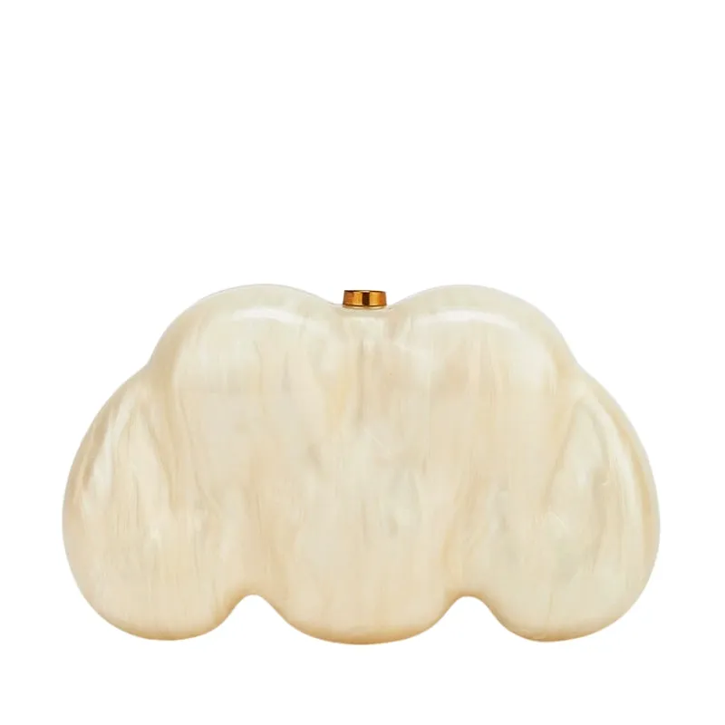 Sculptural Marbled Cloud Silhouette Clutch