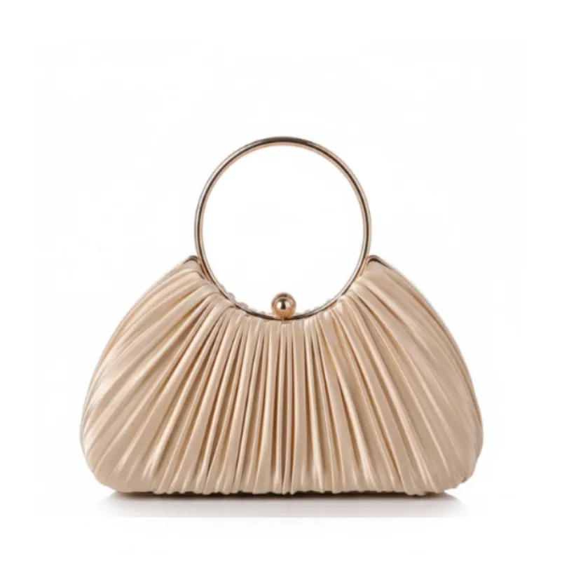 Ruched Ring Handle Clutch For Women image 2