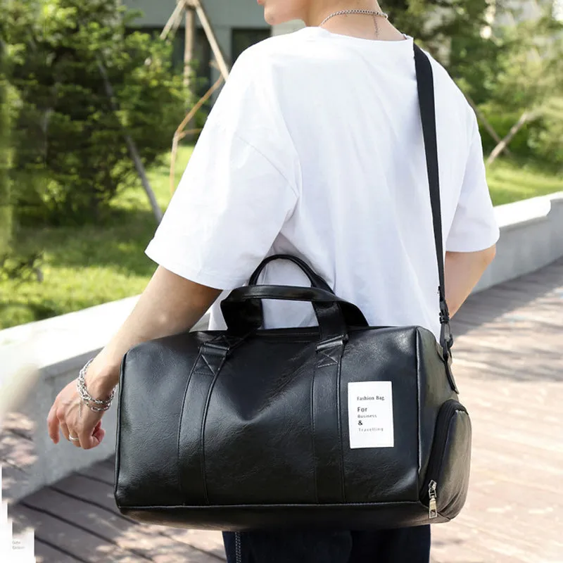 Feisha PU Leather Waterproof Fitness Travel Duffle Bag image 5