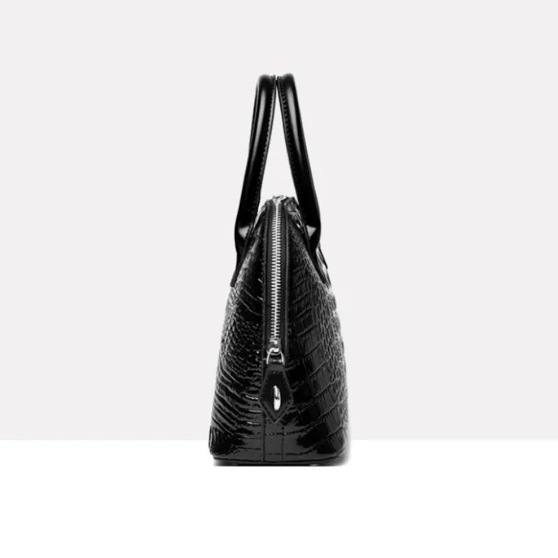 Crocodile Gloss Classic Handbag image 3