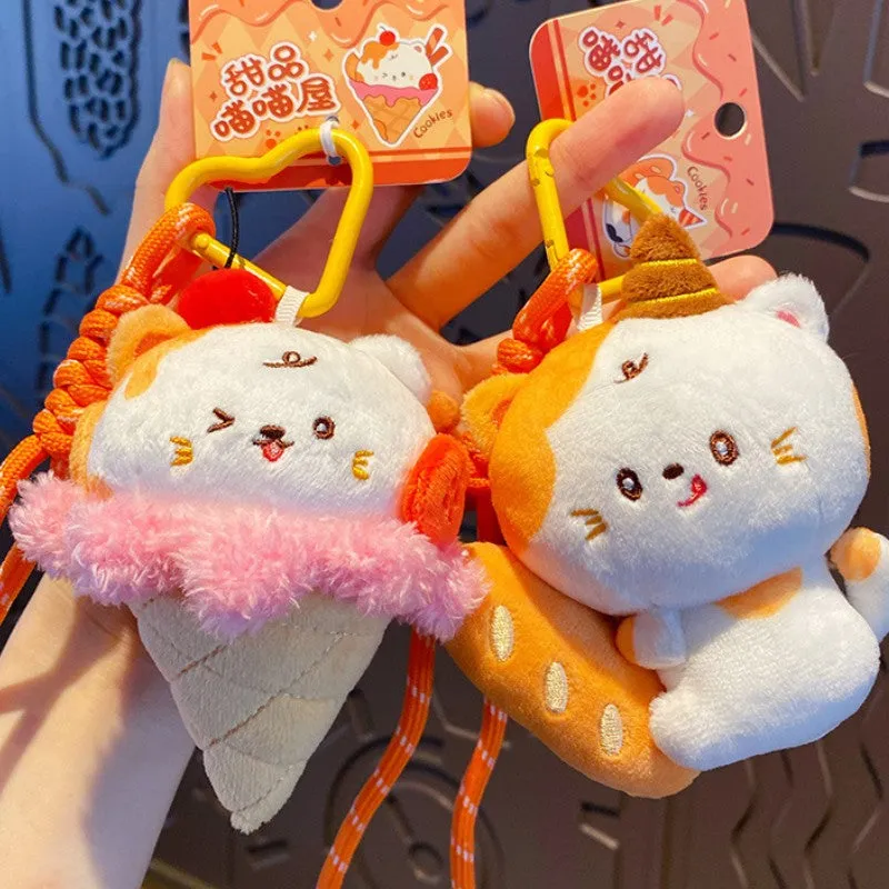 Ice Cream Cat Plush Bag Charm image 4