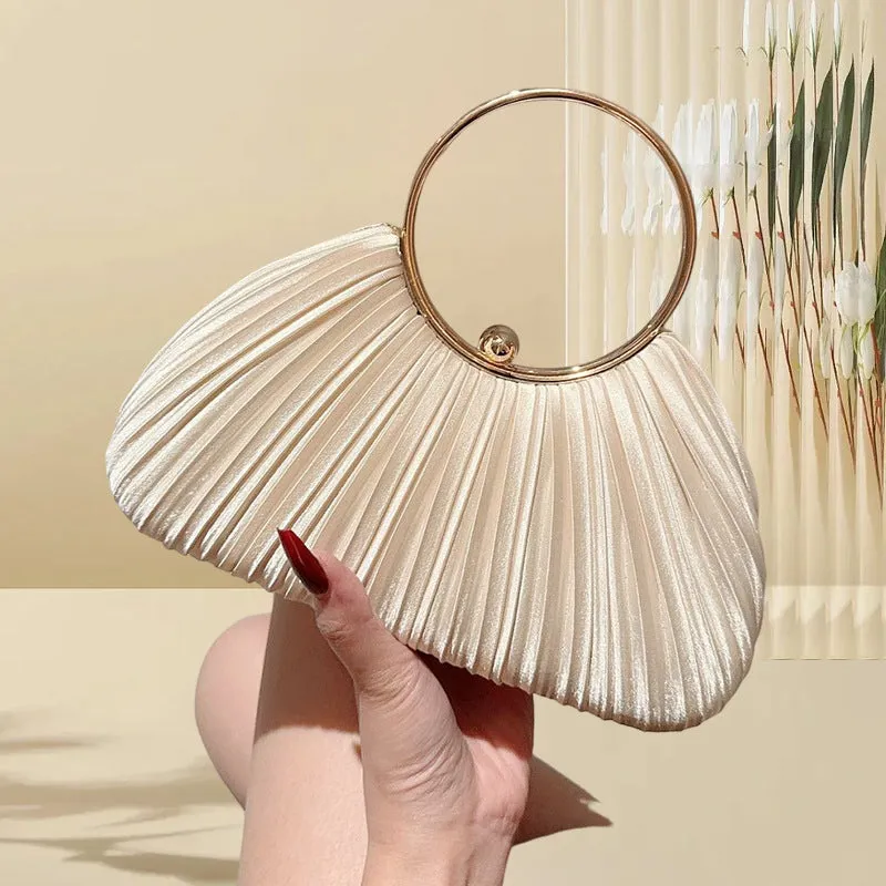 Ruched Ring Handle Clutch For Women image 5
