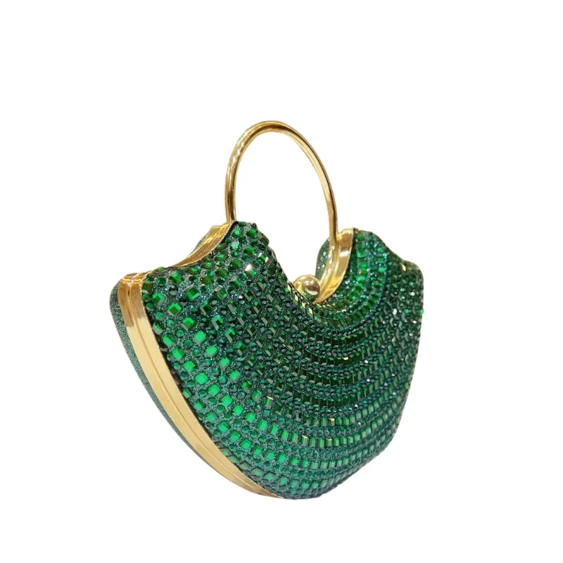 Crystal Encrusted Fan Shaped Clutch image 2