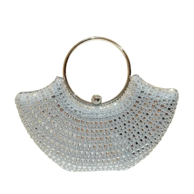 Crystal Encrusted Fan Shaped Clutch