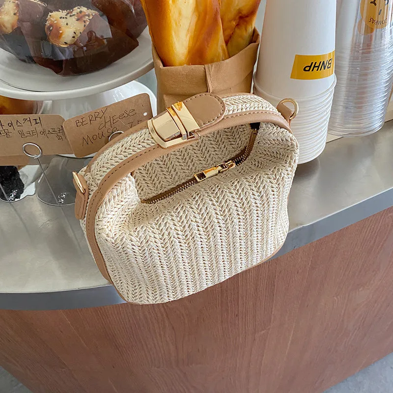 Straw Woven Summer Mini Shoulder Messenger Bag