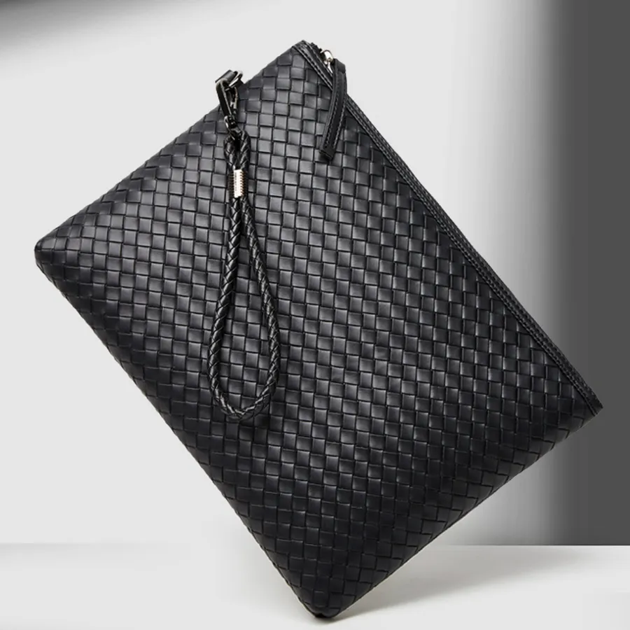 Trendy  Hand-Woven PU Leather Laptop Sleeve image 4