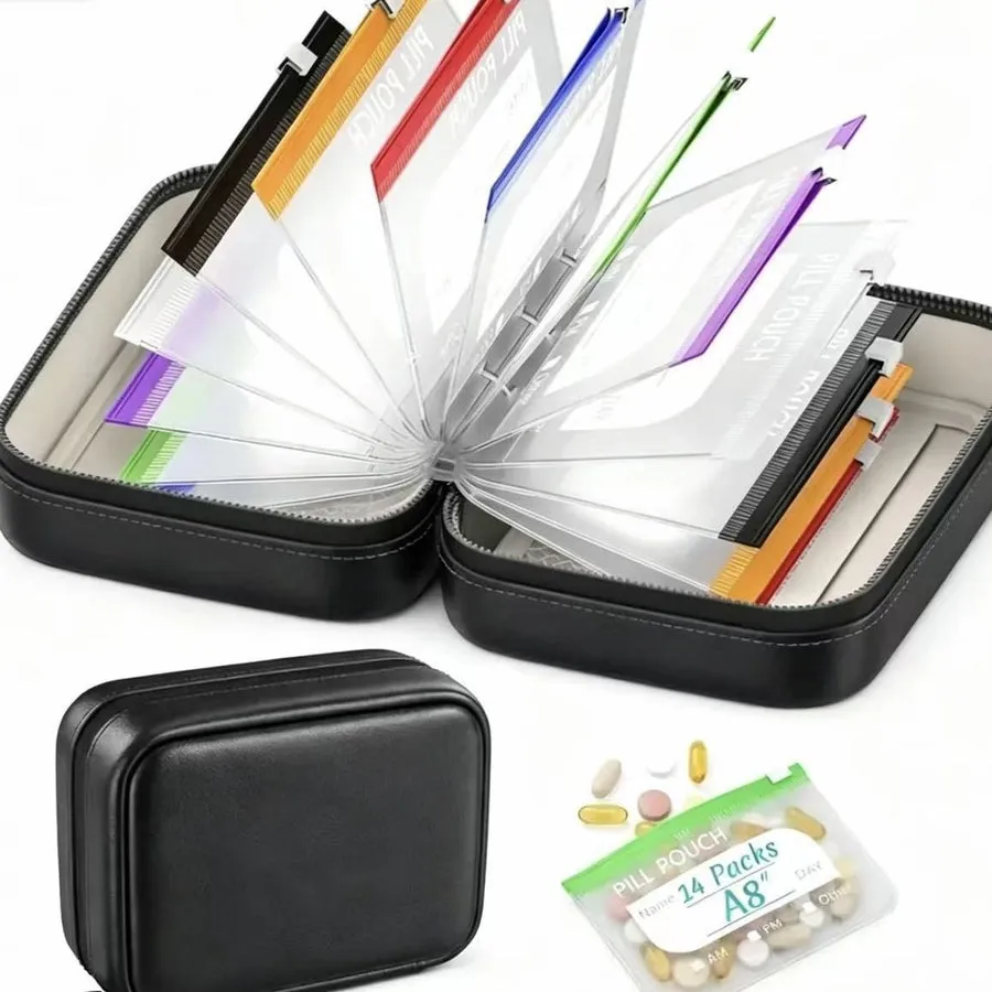 Portable Travel Pill Organizer Case