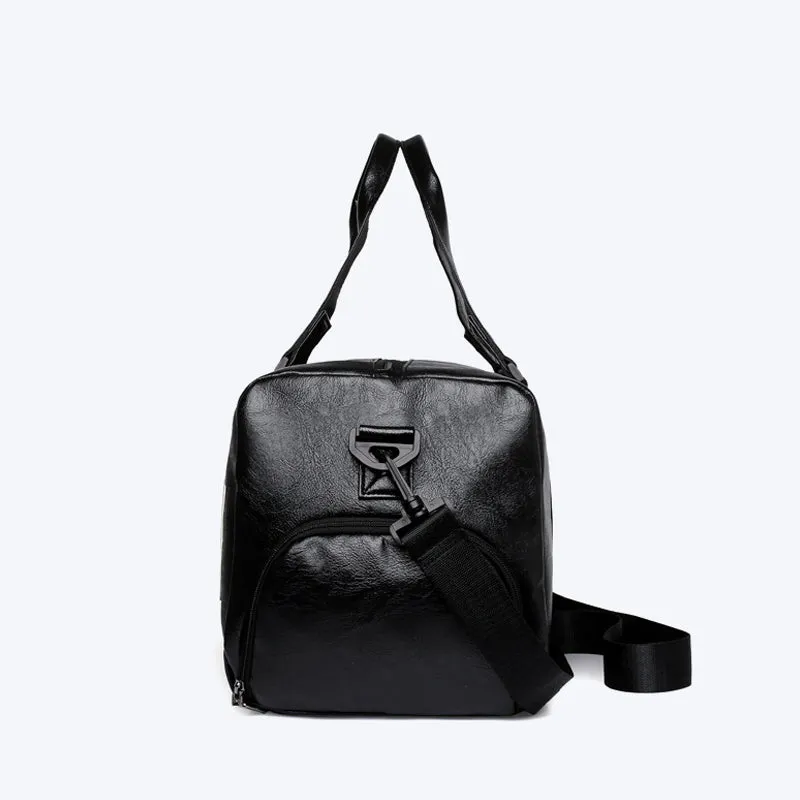 Feisha PU Leather Waterproof Fitness Travel Duffle Bag image 3