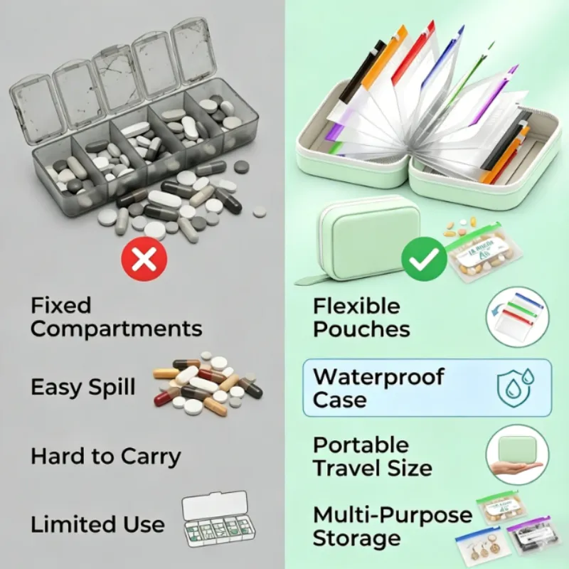 Portable Travel Pill Organizer Case image 3