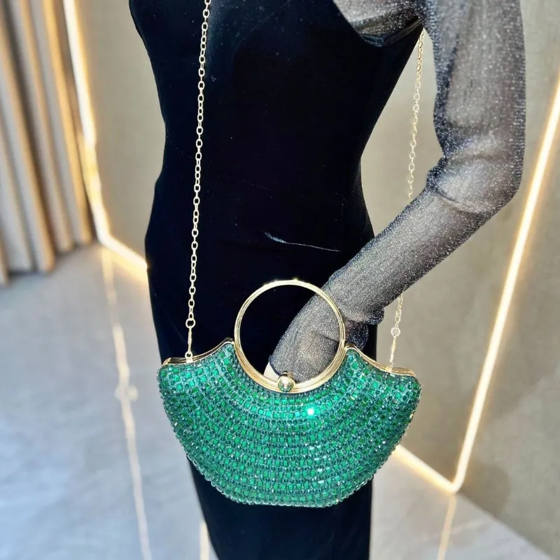 Crystal Encrusted Fan Shaped Clutch image 4