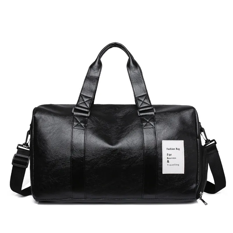Feisha PU Leather Waterproof Fitness Travel Duffle Bag image 2