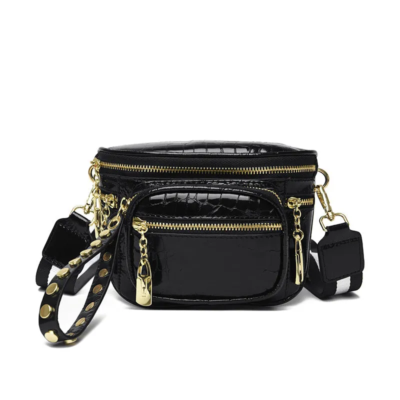 Crocodile Metallic Punk Crossbody Bag