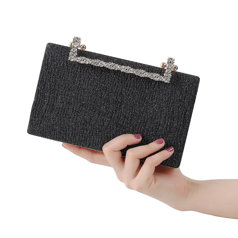 Pleated Diamond Oxford Cloth Evening Clutch image 5