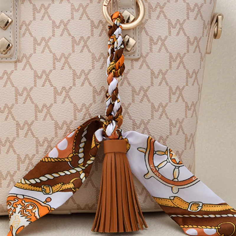 Leather Bow Tassel Bag Charm image 5