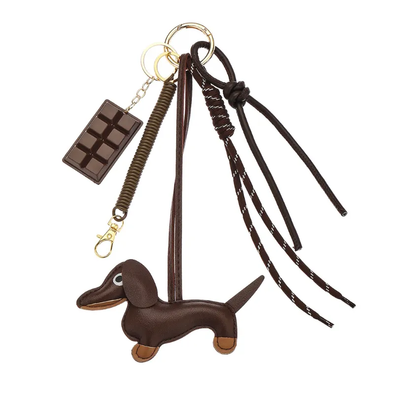 Leather Dachshund Puppy Bag Charm image 2
