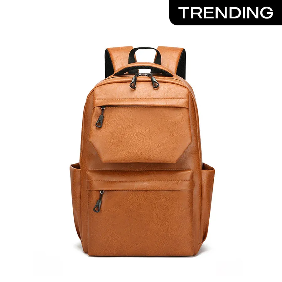 Style PU Leather Fashion Mens Backpack image 6