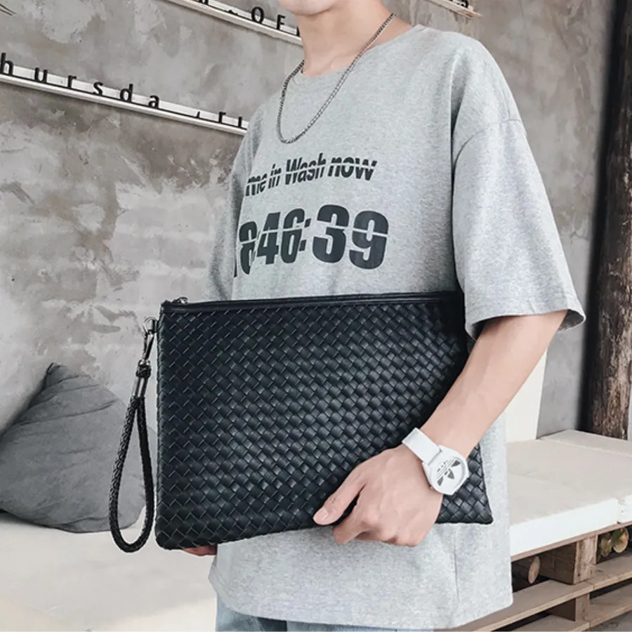Trendy  Hand-Woven PU Leather Laptop Sleeve image 5