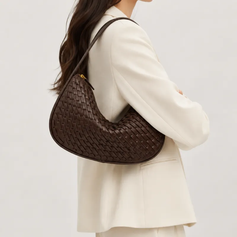 Nerina Woven Crescent Handbag image 5